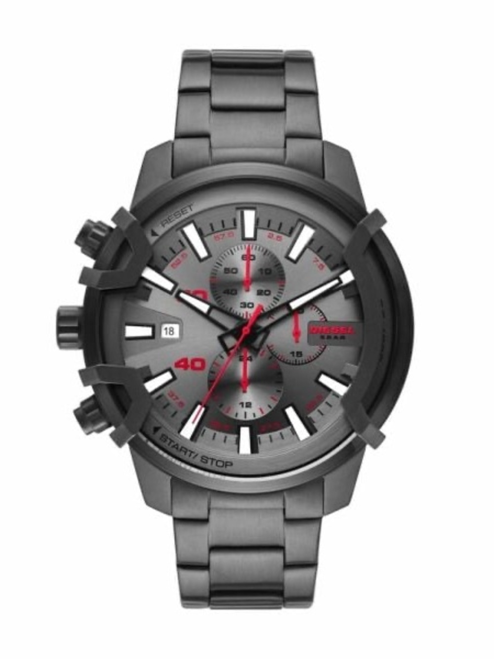 Diesel Griffed Chronograph Gunmetal-Tone Stainless Steel Watch